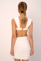 RUIZ UNDERWIRED LACE TOP WITH DETACHABLE ROSE IN CRISP WHITE