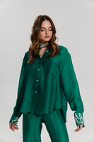 KOSZULA Z MOTYWEM RÓŻY CANNES ROSE EMERALD GREEN PRE ORDER 