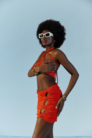 MARSZCZONA ELASTYCZNA SPÓDNICZKA Z WYCIĘCIAMI IPANEMA TANGERINE