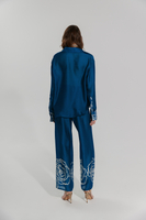 CANNES ROSE LONG SLEEVE SHIRT IN COBALT BLUE