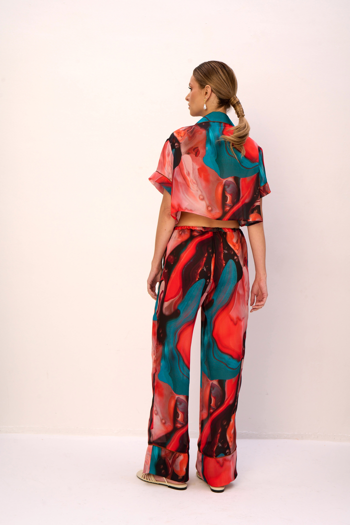 SOLEIL SILK BLEND CROP SHIRT