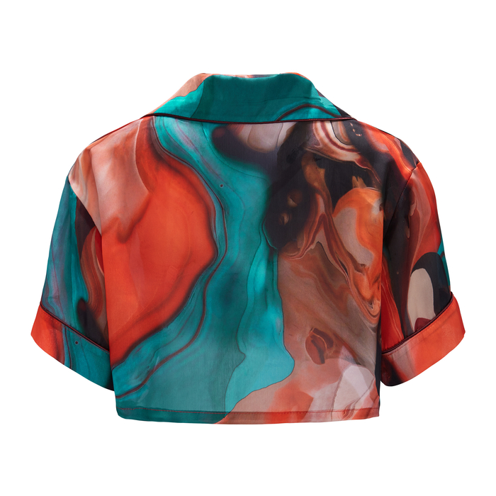 SOLEIL SILK BLEND CROP SHIRT