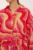 LIMA LONG SLEEVE BUTTONED SHIRT IN PINK ABSTRACT  