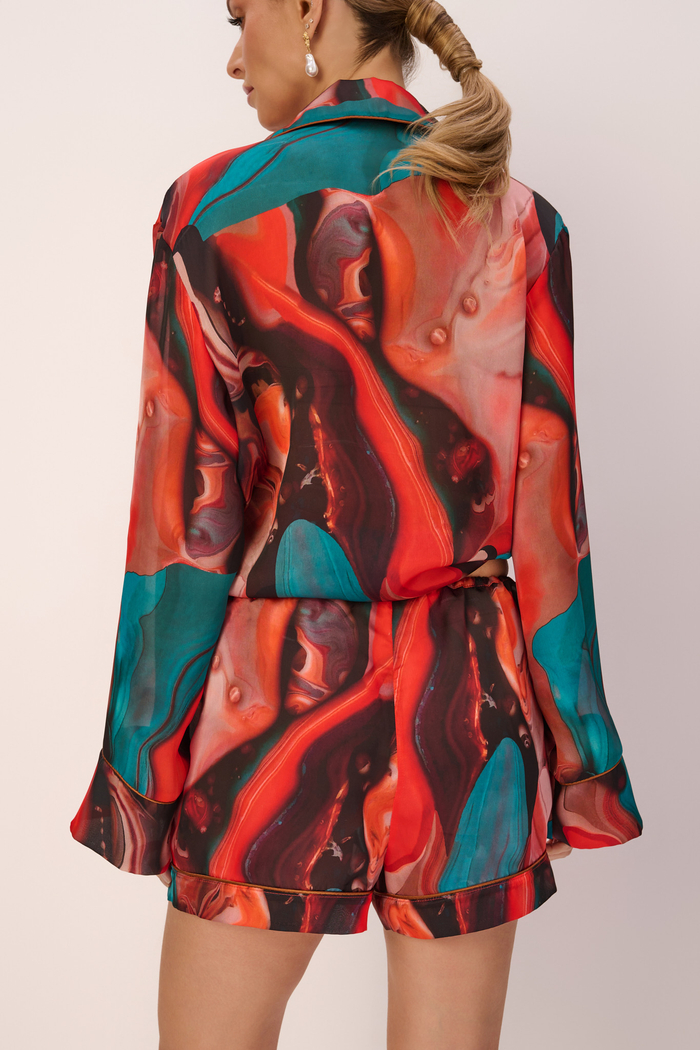 SOLE SHORTS WITH A BLEND OF SILK IN MULTICOLOR