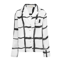 SOLEIL LONG SLEEVE BUTTONED SHIRT WITH SILK BLEND IN SALT AND PEPPER