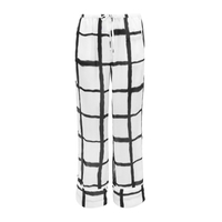 SOLEIL LONG WIDE LEG PANTS WITH SILK BLEND IN SALT AND PEPPER 