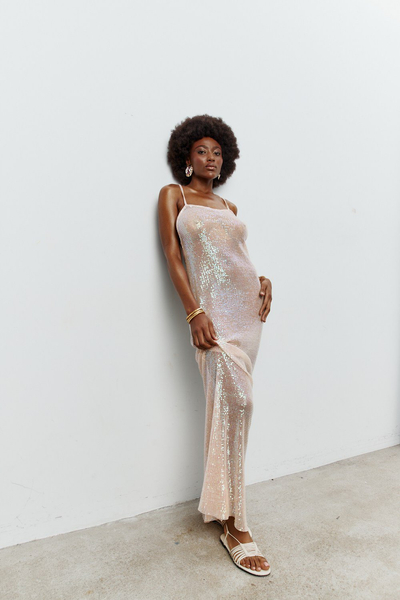 LONG SEQUINED ONLIMP DRESS
