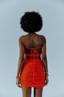 IPANEMA TANGERINE ELASTIC RUCHED CUTOUT SKIRT 