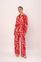 LIMA LONG LOOSE  LEG PANT IN PINK ABSTRACT 