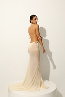 BAHAMA MESH MAXI SKIRT IN PISTACHIO CREAM