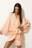 VIANA MINI DRESS MADE OF LINEN WITH SILK BLEND IN SUNSET PEACH