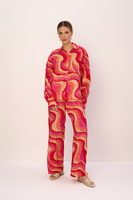 LIMA LONG LOOSE  LEG PANT IN PINK ABSTRACT 