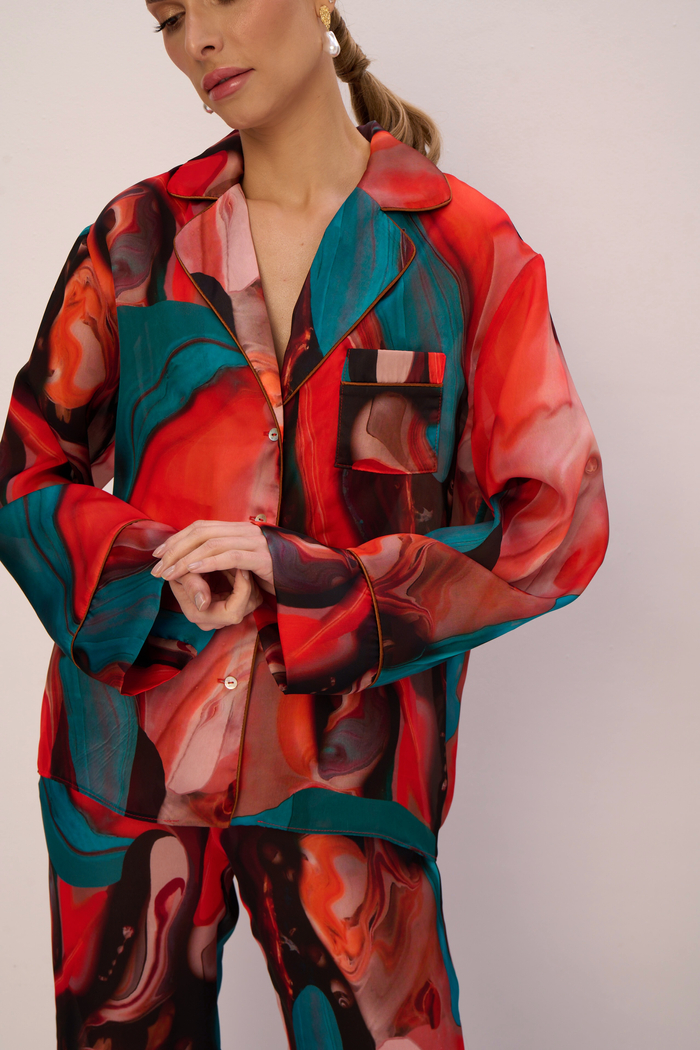 SOLEIL SILK BLEND LONG SLEEVED SHIRT