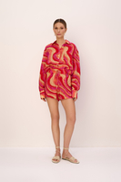 LIMA WIDE CUT SHORTS IN ABSTRACT PINK 