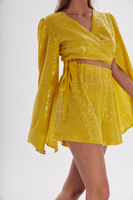 DUBAI SILK BEADED SHORTS 