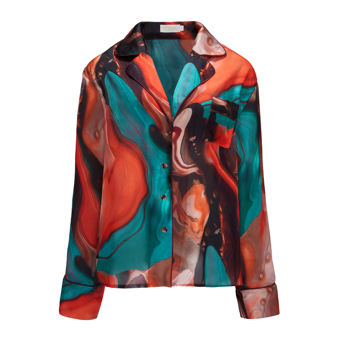 SOLEIL SILK BLEND LONG SLEEVED SHIRT