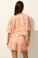 VALETTA LACE CROP SHIRT IN PEACH FIZZ
