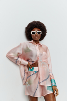 ANTIBES LONG SLEEVE SHIRT IN PEACH PINK