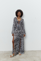 NAIROBI MAXI KIMONO DRESS IN ZEBRA 