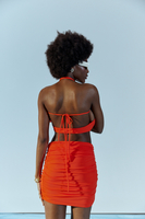 IPANEMA TANGERINE ELASTIC RUCHED CUTOUT SKIRT 