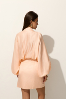 VIANA MINI DRESS MADE OF LINEN WITH SILK BLEND IN SUNSET PEACH