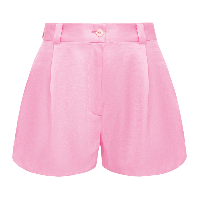 EZE SHORT LINEN SHORTS IN BARBIE PINK"