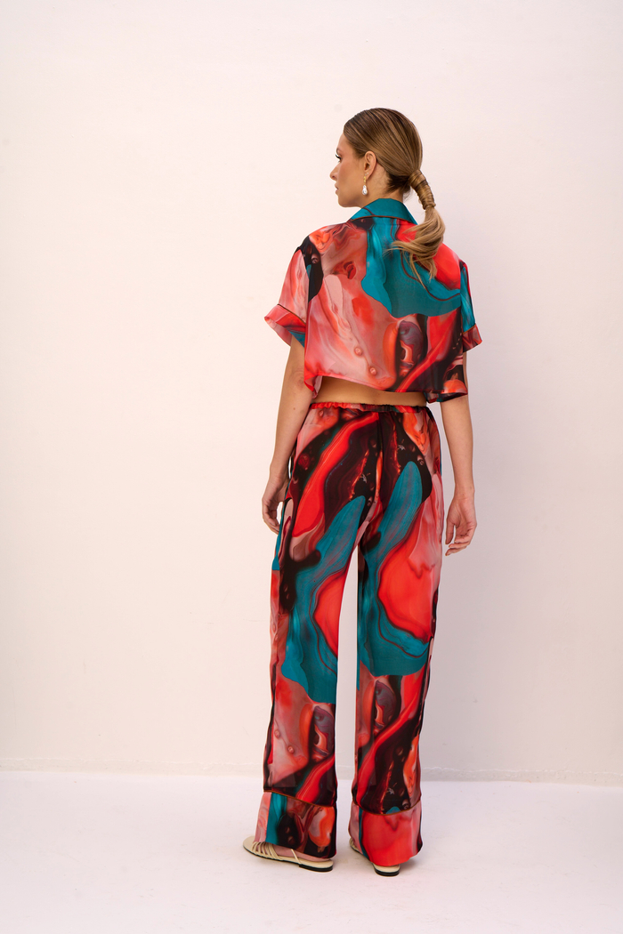 SOLEIL WIDE LEG SILKY PANTS