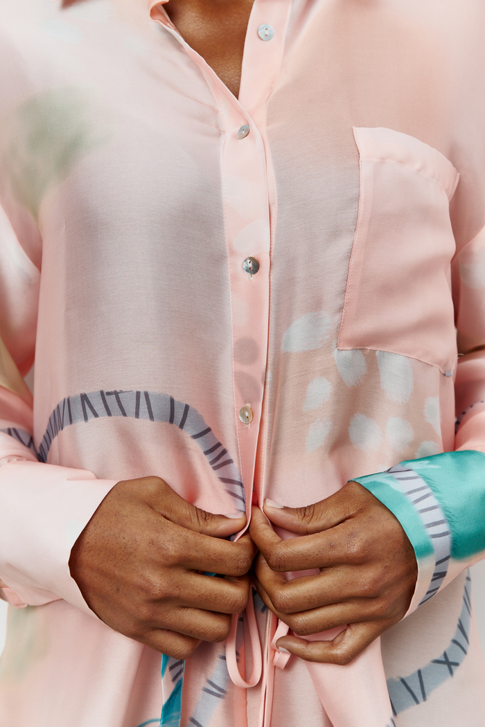 KOSZULA Z DŁUGIM RĘKAWEM ANTIBES PEACH PINK