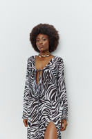 NAIROBI MAXI KIMONO DRESS IN ZEBRA 