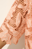 VALETTA LACE CROP SHIRT IN PEACH FIZZ