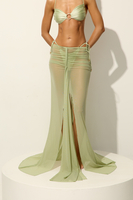 BAHAMA MESH MAXI SKIRT IN PISTACHIO CREAM