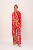 LIMA LONG SLEEVE BUTTONED SHIRT IN PINK ABSTRACT  