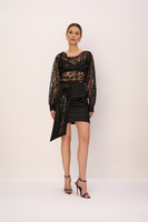 MALE LACE MINI DRESS WITH DETACHABLE ROSE