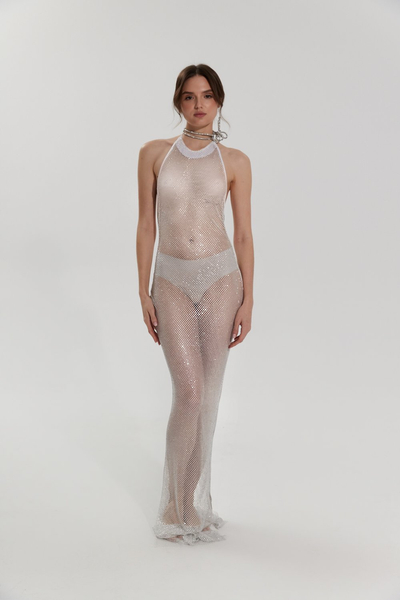 RHINESTONE CROCHET RIO MAXI DRESS