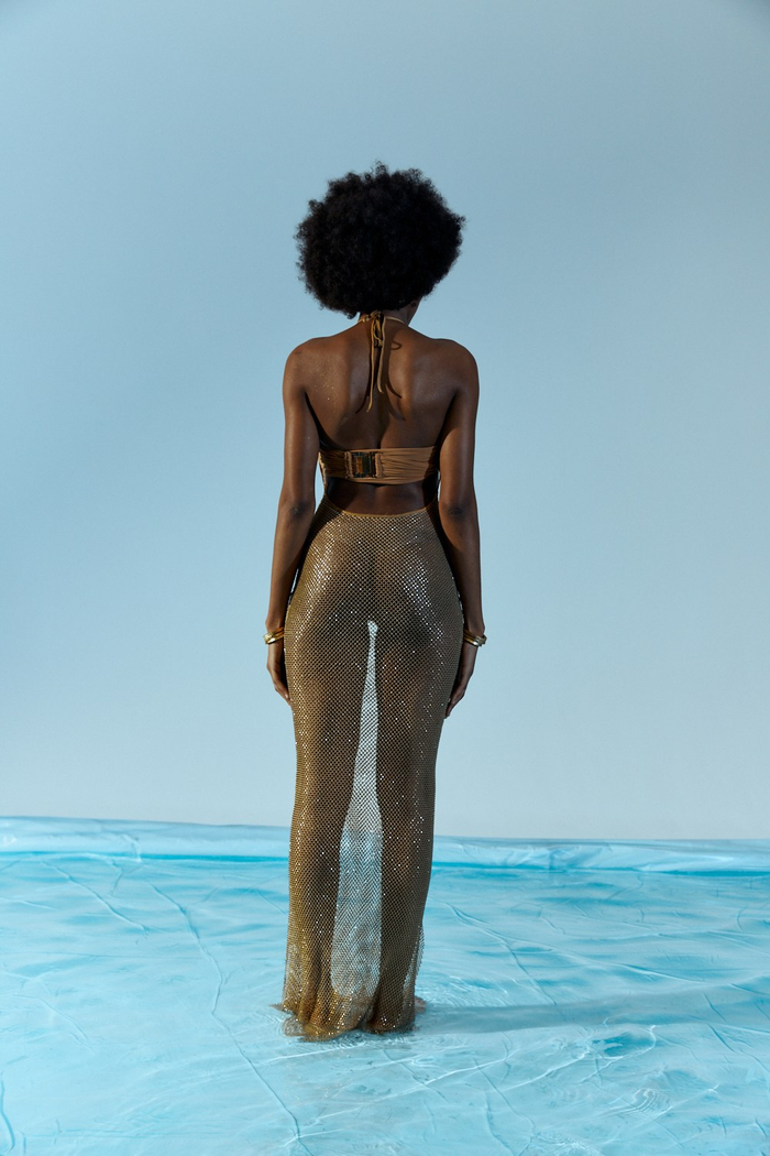 RHINESTONE CROCHET RIO MAXI DRESS