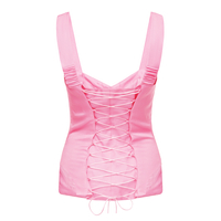 EZE LINEN AND SILK CORSET TOP IN BARBIE PINK