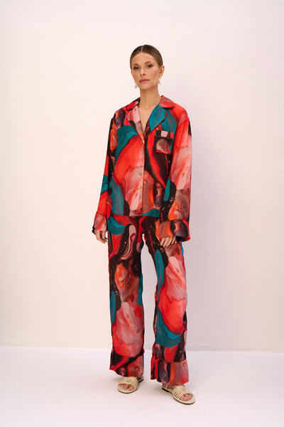 KOSZULA Z DŁUGIMI RĘKAWAMI Z DOMIESZKĄ JEDWABIU SOLEIL